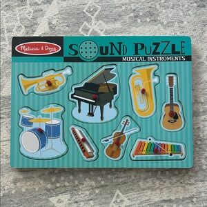 Melissa & Doug Musical Instruments Sound Puzzle - Blue and Yellow